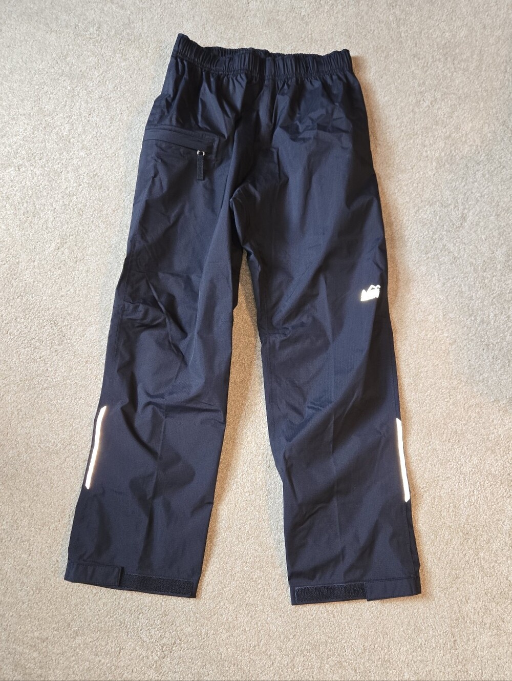 Kids Waterproof Black Rain Pants Medium
